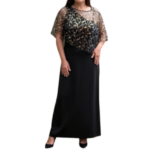 Black Long Dress With Overlay