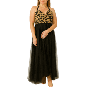 Black and Gold Maxi Dress