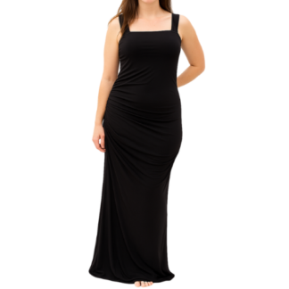 Black Ruched Maxi Dress