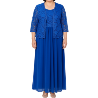 Royal Blue Lace Jacket Dress