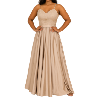 Champaign Satin Dress