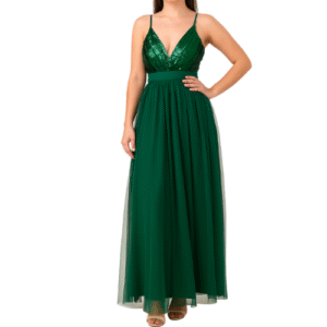Emerald Green Dress With Sequence