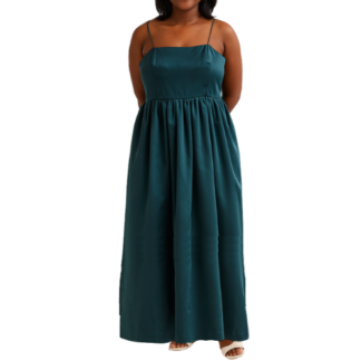 Green Spaghetti Strap Maxi Dress