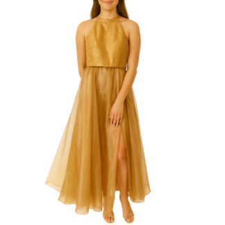 2 Piece Gold Satin and Organza