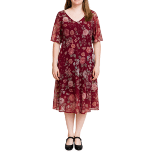 Maroon Flower Dress