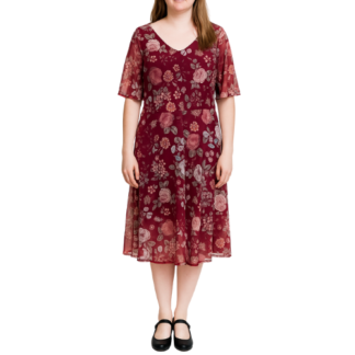 Maroon Flower Dress