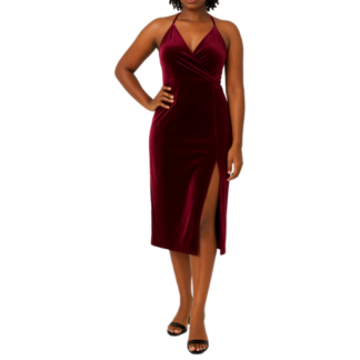 Maroon Velvet Dress