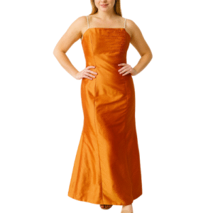 Orange Dress with Beaded Bodice