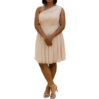 Pale Pink One Shoulder Dress