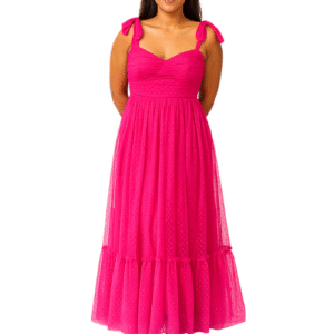 Hot Pink Tiered Maxi Dress