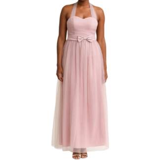 Dusty Pink Lace-Up Dress