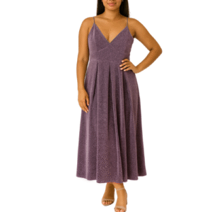 Purple Glitter Midi Dress