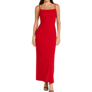 Red Spaghetti Strap Maxi Dress