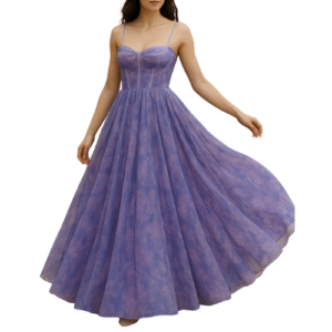 Purple Watercolour Tulle Dress