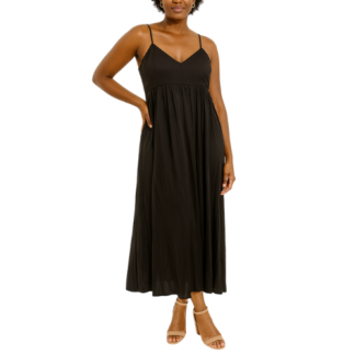 Black Maxi Dress with Thin Straps