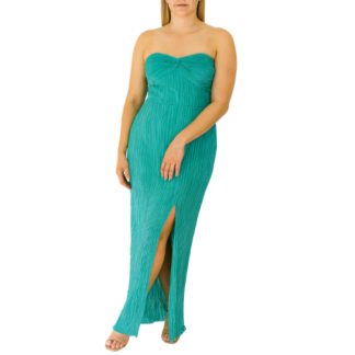 Blue Pleated Maxi Dress