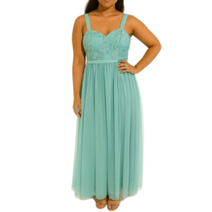 Light Blue Maxi Dress with Lace