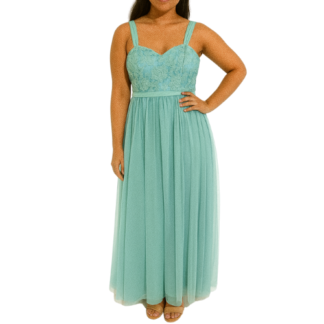 Light Blue Maxi Dress with Lace