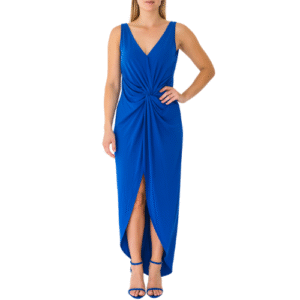 Dark Blue Maxi Dress with Knot