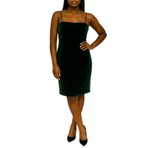 Emerald Green Velvet Dress with Open Back