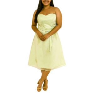 Light Green Mini Dress with Leaf and Flower Print