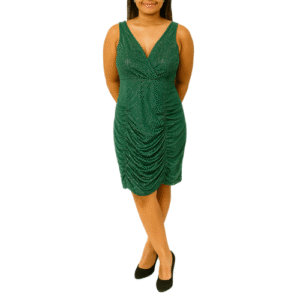 Dark Green and Silver Midi Dress