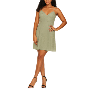 Green Bubble Dress with Thin Straps