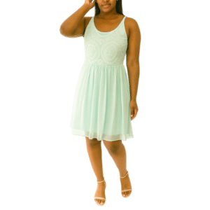 Light Green Lace Bodice Mini Dress