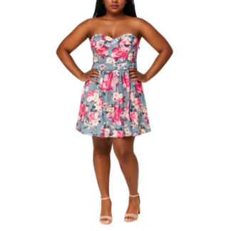 Mini Grey and Pink Flower Dress