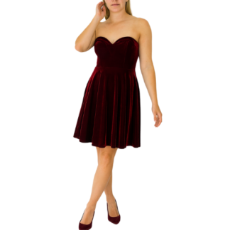 Maroon Velvet Mini Dress