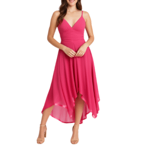 Pink Net and Satin Maxi Dress