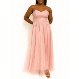 Pink Satin Maxi Ball Gown