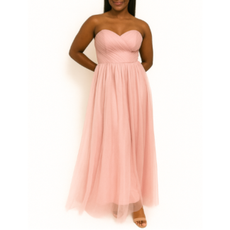 Pink Satin Maxi Ball Gown