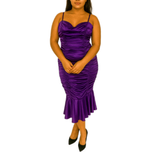 Purple Thin Strap Midi Dress