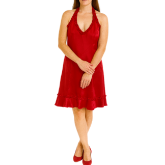 Red Halter Neck Mini Dress