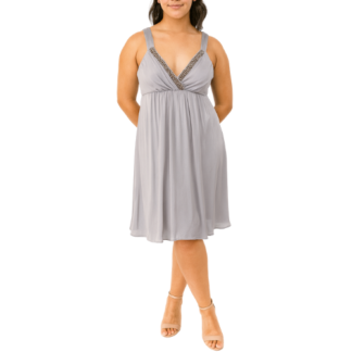 Mini Silver Dress with Pearls