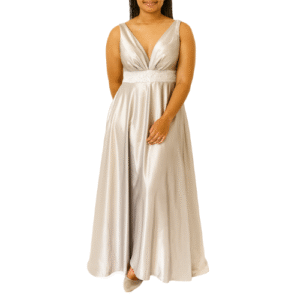 Silver Maxi Dress Ball Gown