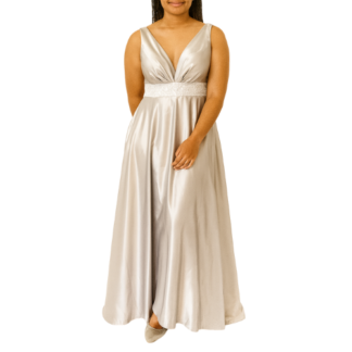 Silver Maxi Dress Ball Gown