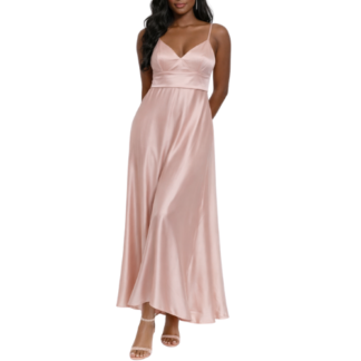 Salmon Pink 3 Piece Maxi Dress with Short
