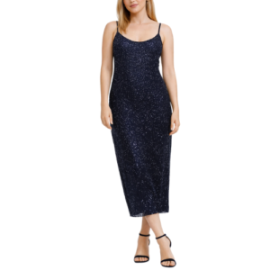 Mini Black Dress with Blue Flowers and Criss Cross Back