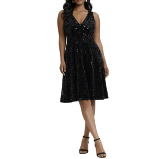 Mini Black Sequence Dress