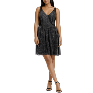 Black and Silver Mini Dress