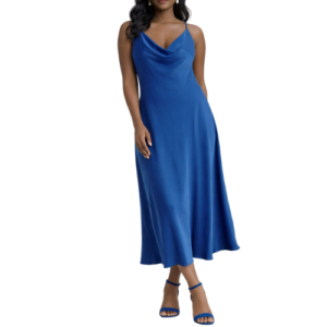 Blue Thin Strap Maxi Dress