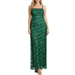 Dark Green Lace Maxi Dress