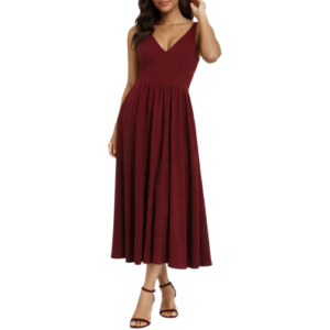 Maroon Midi Dress