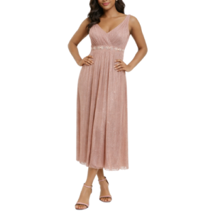 Salmon Pink Midi Dress