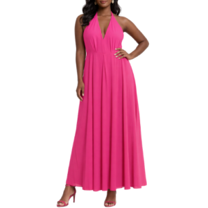 Dark Pink Maxi Wrap Dress