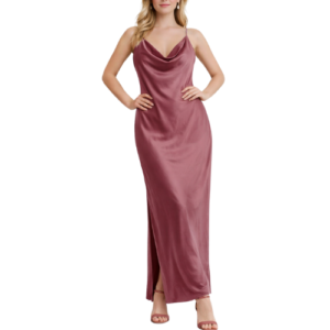 Purple Satin with Slit