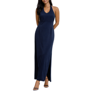 Dark Blue Halter Neck Maxi Dress