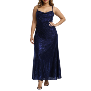 Dark Blue Glitter Maxi Dress